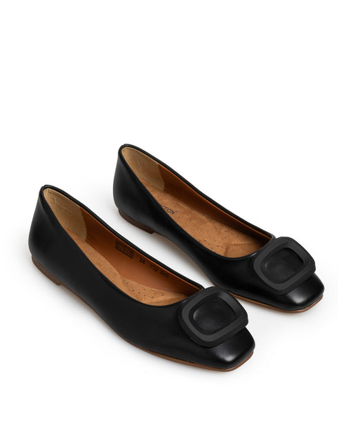 Balerina Flat Negro Con Hebilla 752C